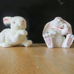 Set of 2 K's Collection Easter Resin Bunny Figures